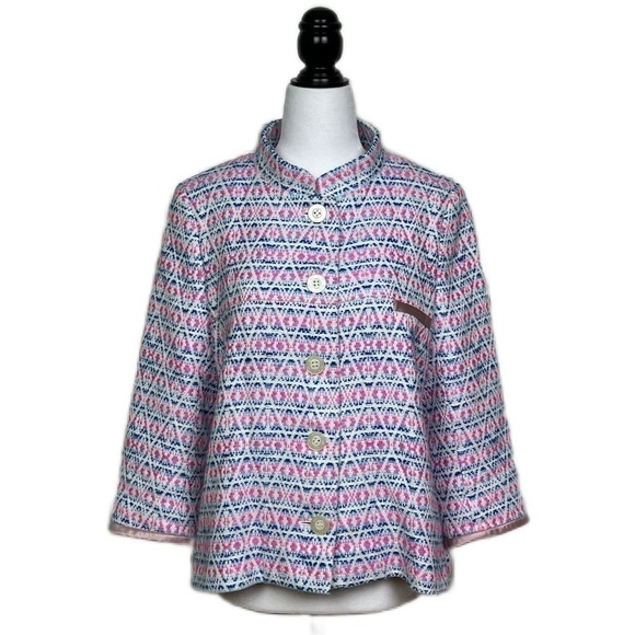 Matthew Williamson | Large Diamond Patterned Button-Up Jacket Blazer Size 10 - Picture 1 of 10